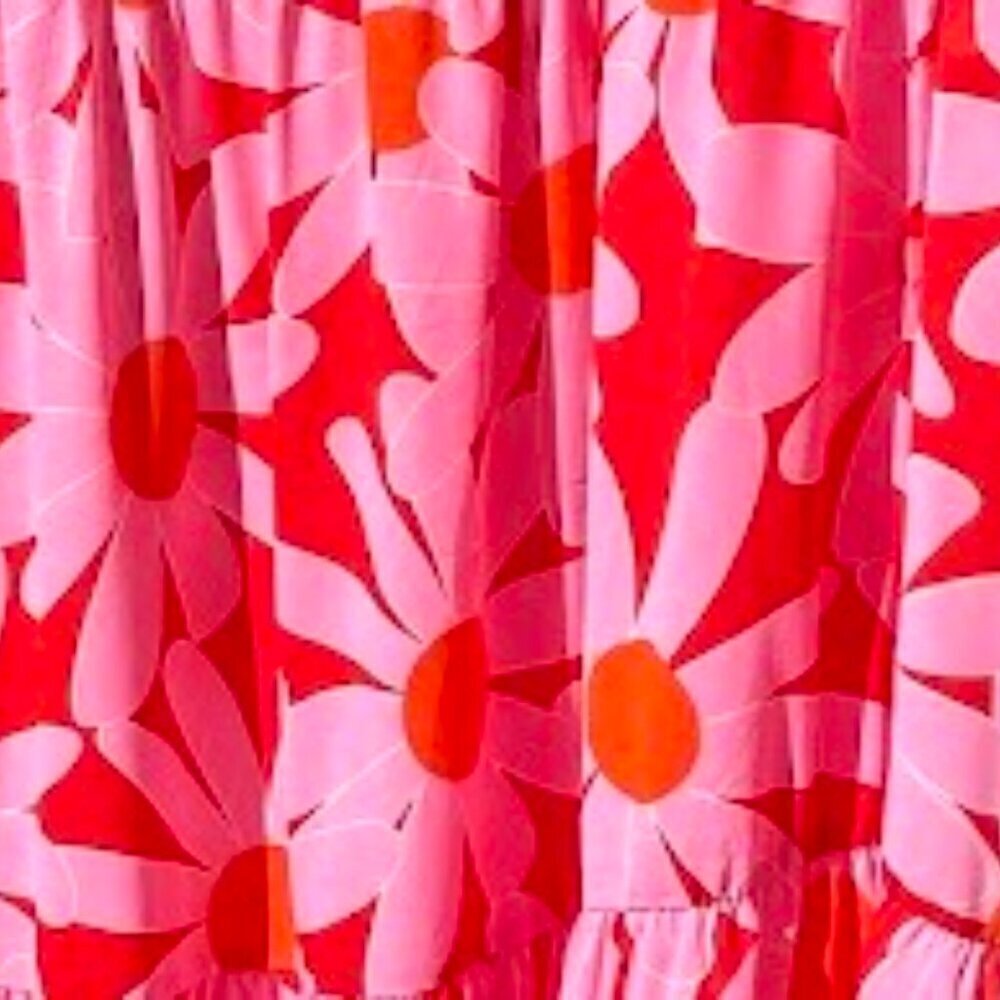 Floral One Shoulder Maxi Tiered Summer Dress, XL - Picture 6 of 7